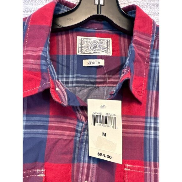 NWT Men's Lucky Brand Plaid Long Sleeve Button Down - Picture 2 of 3
